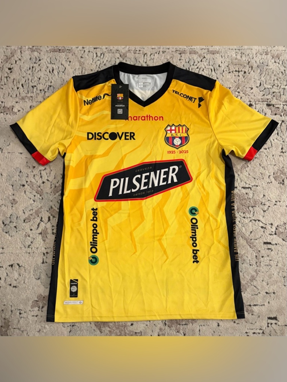 Marathon Authentic Barcelona SC Guayaquil Ecuador Soccer 2025 Jersey Men's Sz: M